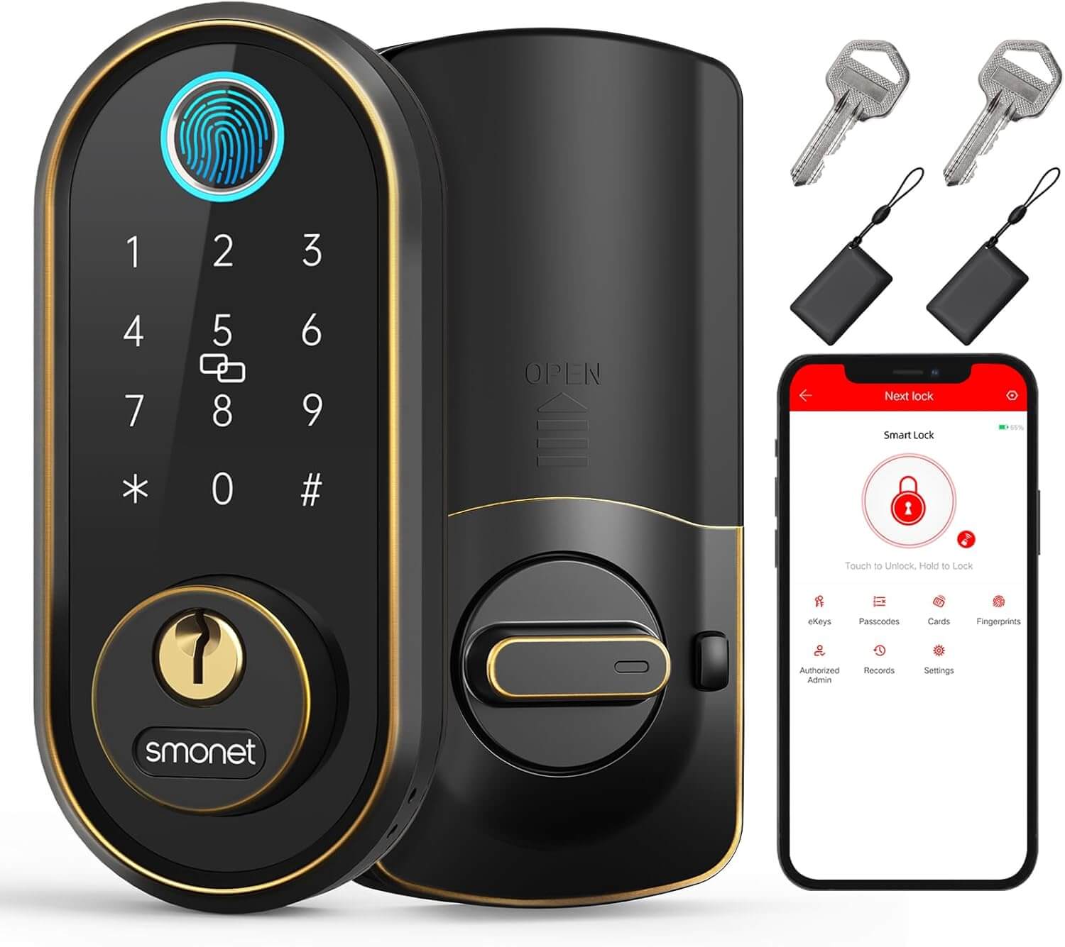SMONET Y1 Fingerprint Electronic Deadbolt Door Lock