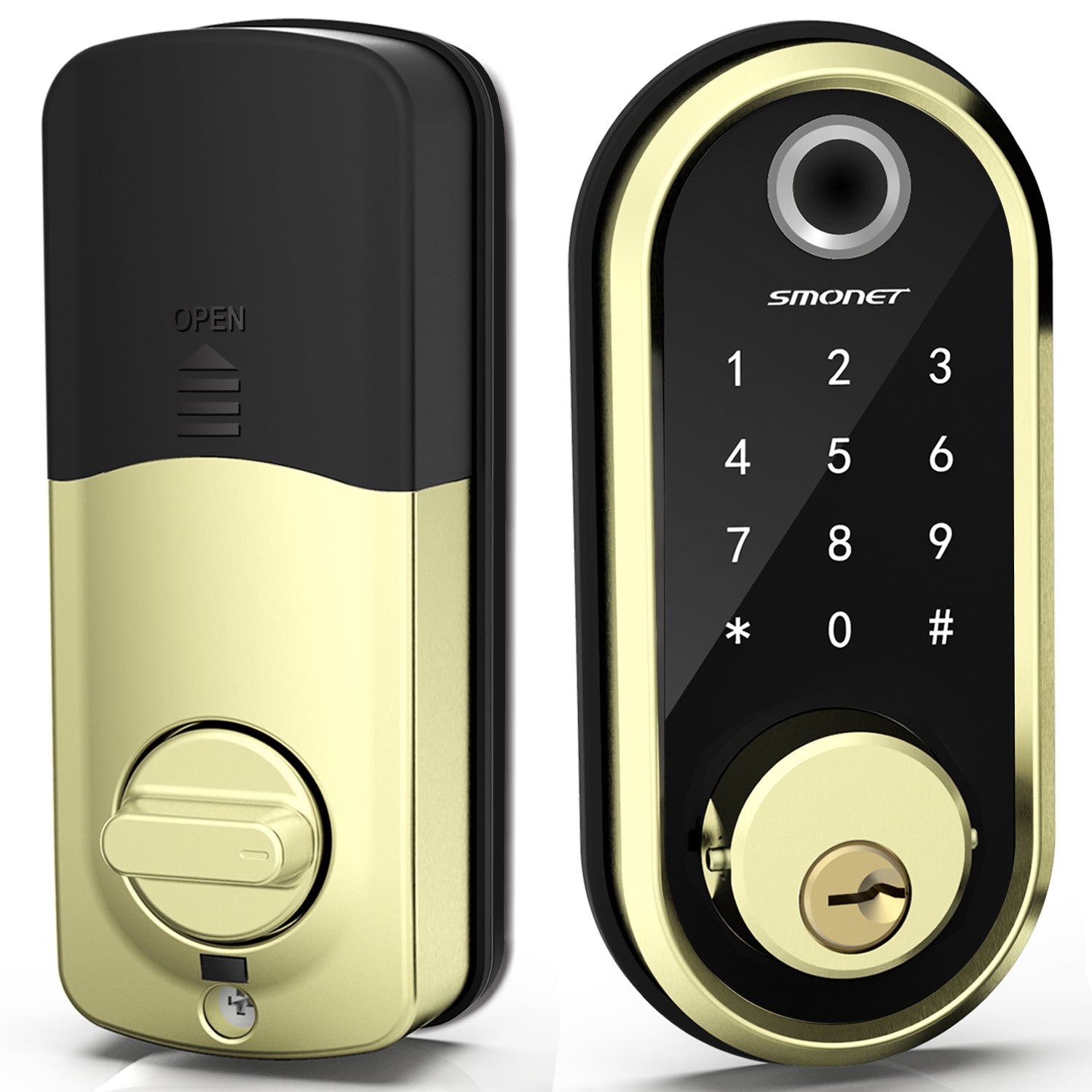 Smonet ZNS-Y001 Fingerprint Keyless Entry Door Lock & Wifi Gateway Gold main picture3