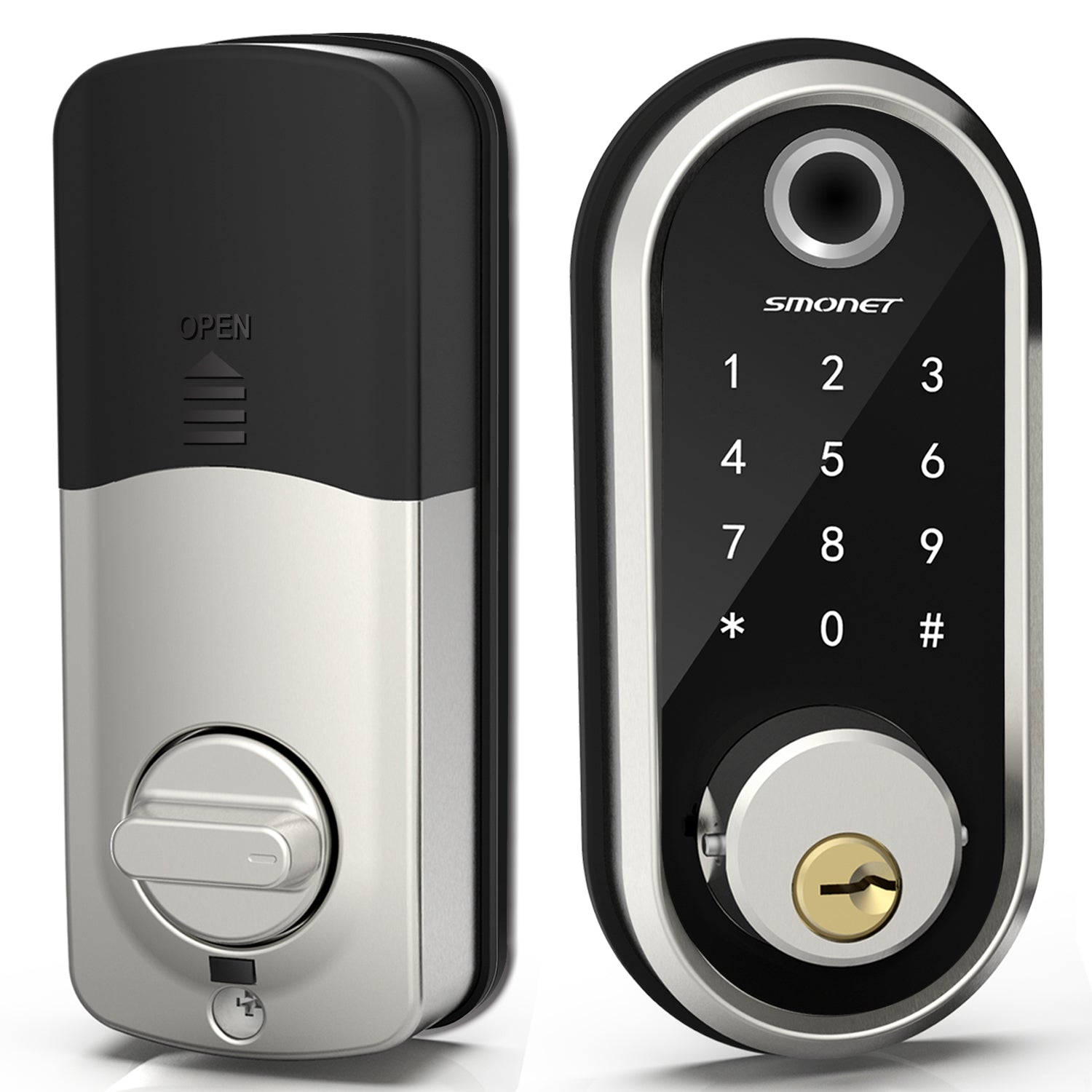 Smonet ZNS-Y001 Fingerprint Keyless Entry Door Lock & Wifi Gateway Silver