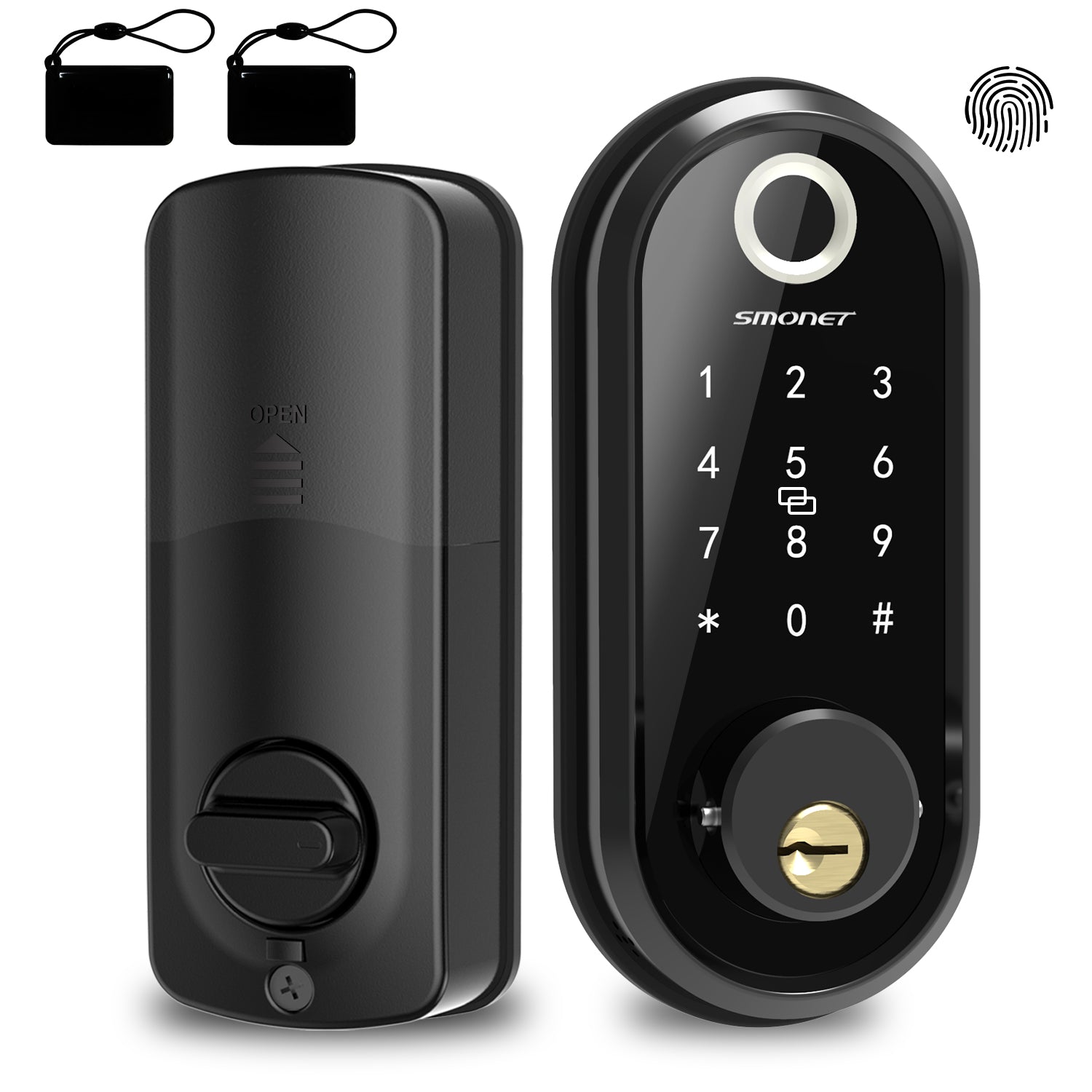 Smonet ZNS-Y001 Fingerprint Keyless Entry Door Lock & Wifi Gateway Black main picture 2