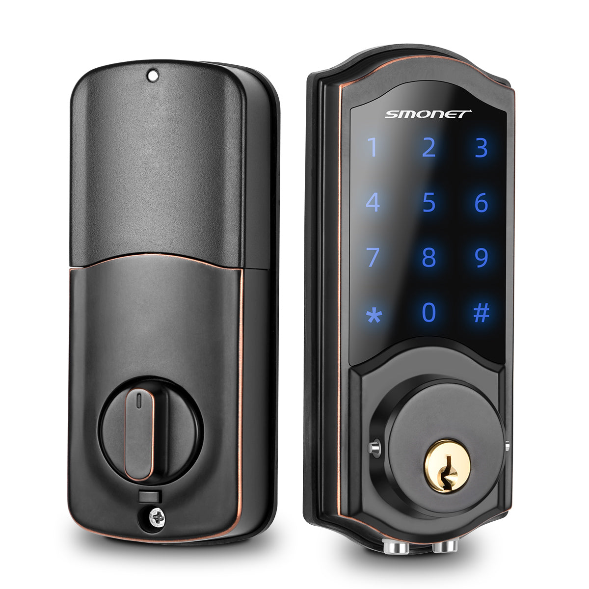 Smonet SMUS-AM Keyless Door Lock & Wifi Gateway, Black Actual shooting