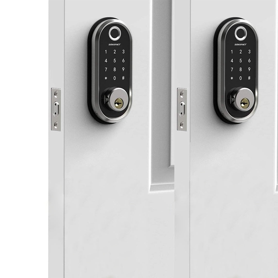 Smonet ZNS-Y001 Fingerprint Keyless Entry Door Lock & Wifi Gateway Silver Show, No handle