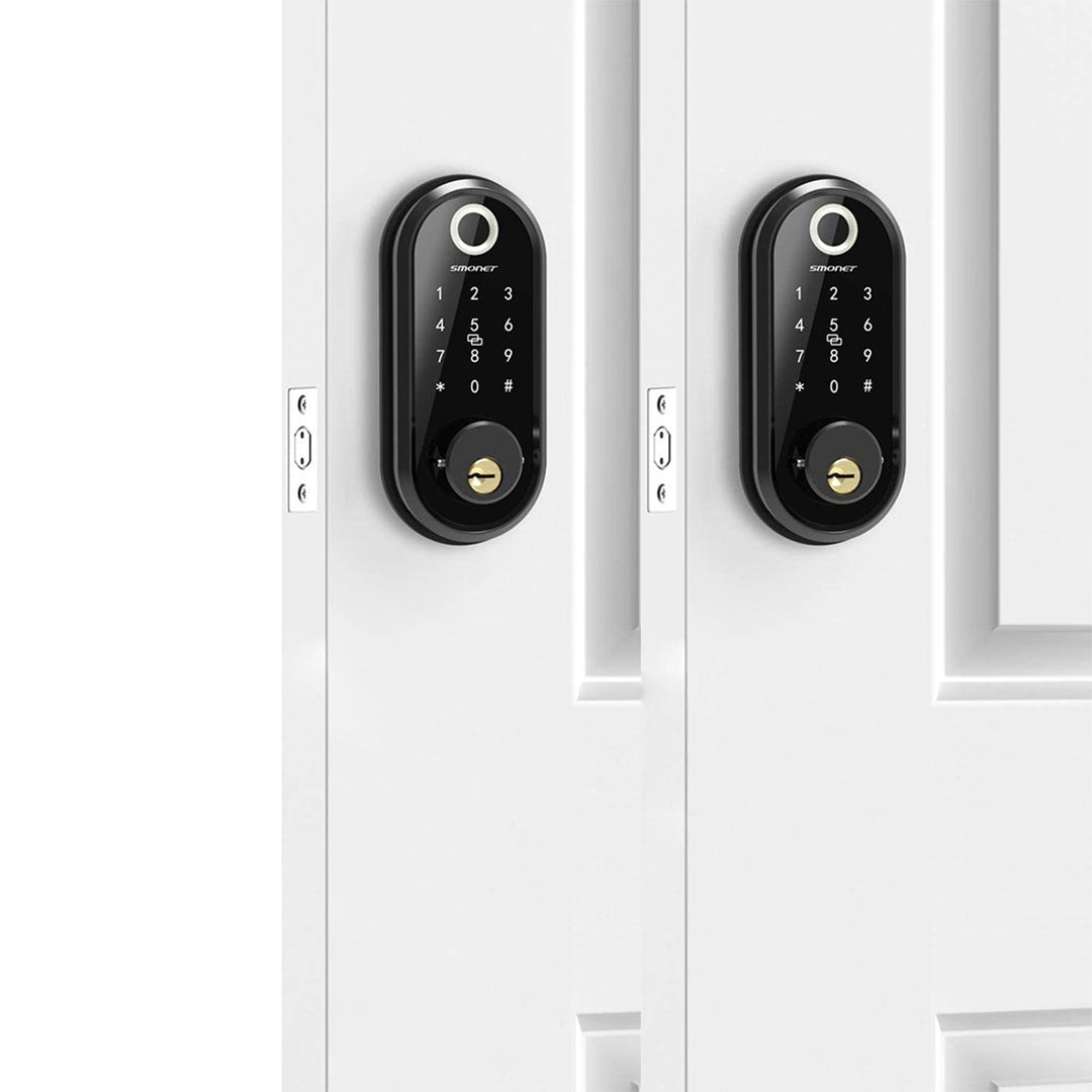 Smonet ZNS-Y001 Fingerprint Keyless Entry Door Lock & Wifi Gateway Black Show, No handle