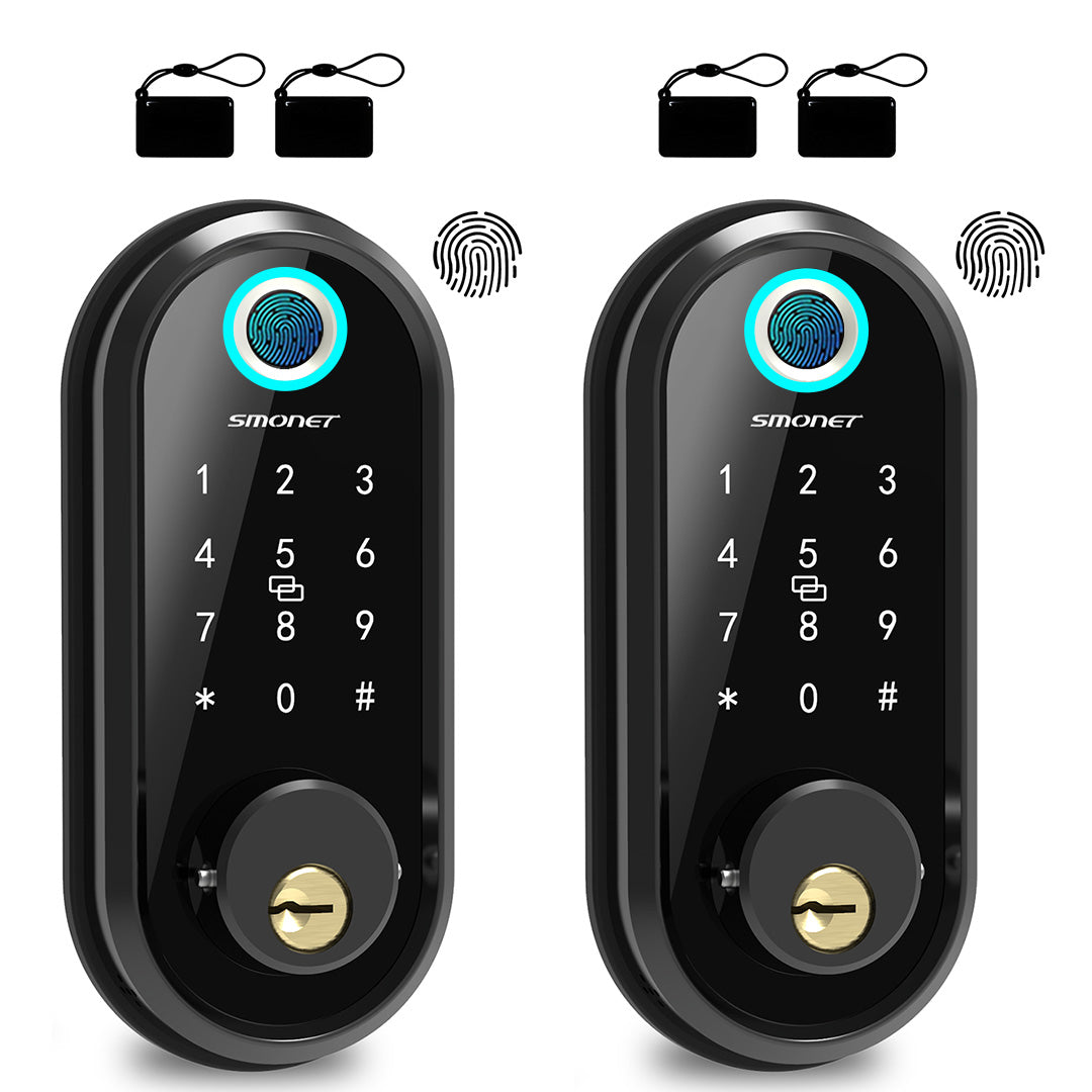 SMONET Y1-BF Smart Lock black 2 pieces