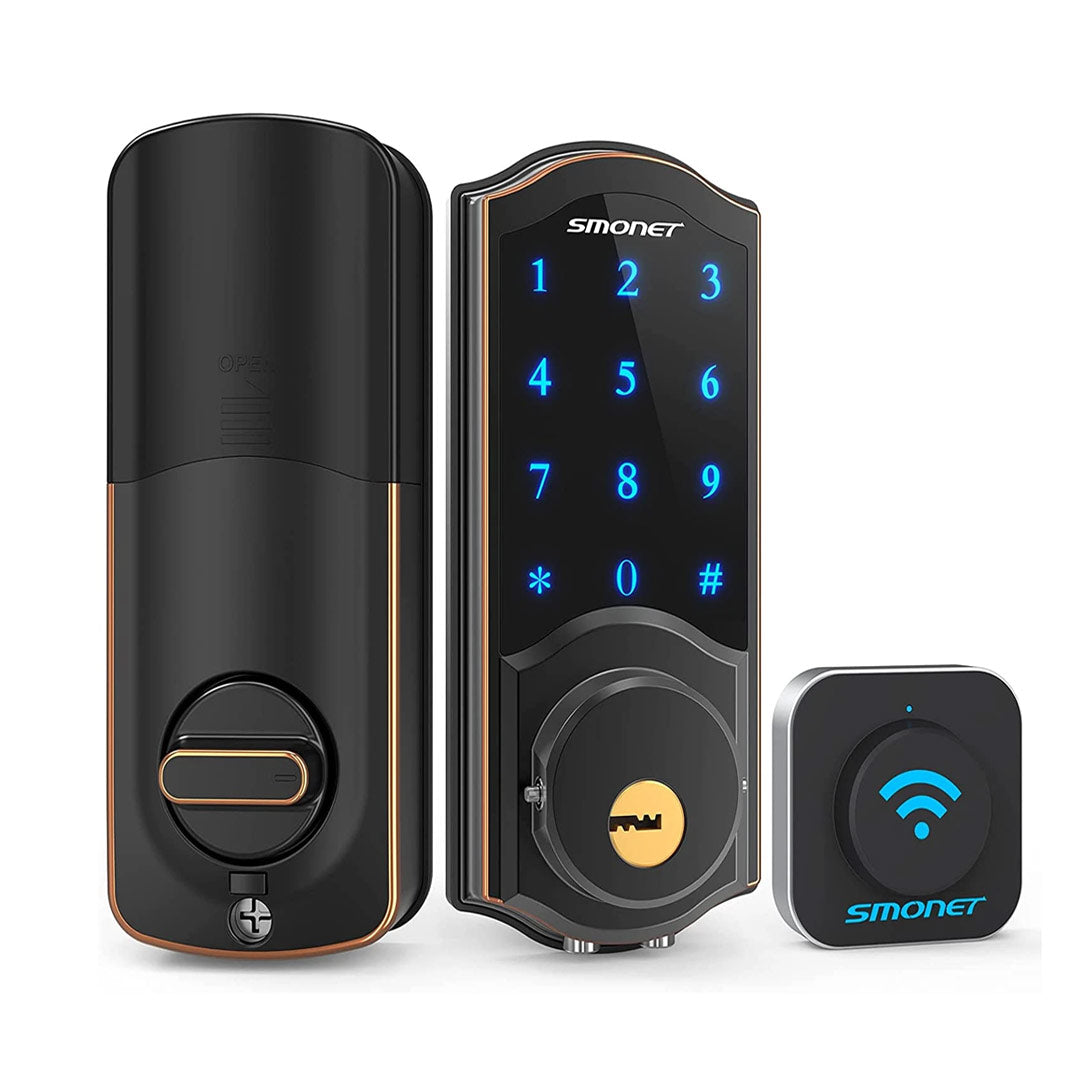 Smonet SMUS-AM Keyless Door Lock & Wifi Gateway, Black main picture