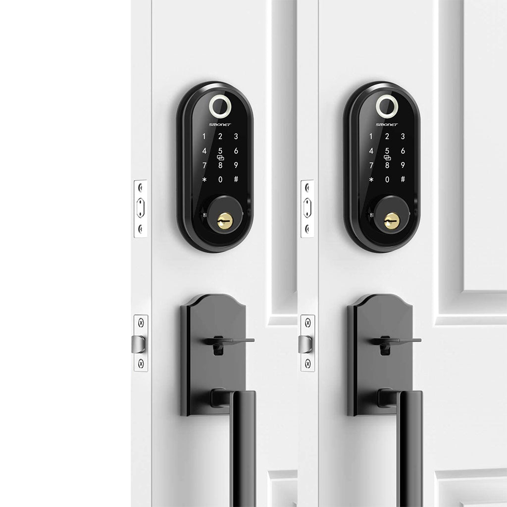 Smonet ZNS-Y001 Fingerprint Keyless Entry Door Lock & Wifi Gateway Black Show