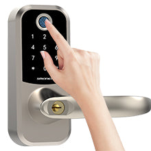 Smonet ZNS-H001 Keyless Smart Lock with Handle & Wifi Gateway, Silver Main Image 2
