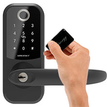 Smonet ZNS-H001 Keyless Smart Lock with Handle & Wifi Gateway, Black