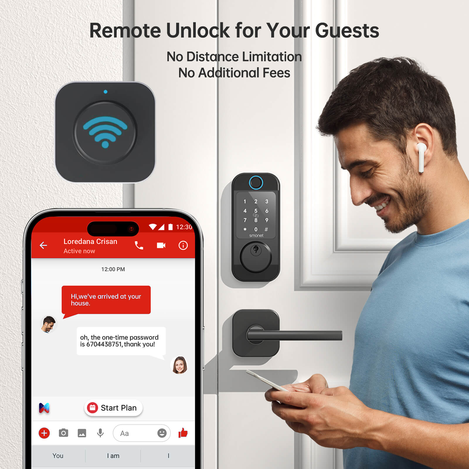 SMONET M6 Keyless Entry Door Lock Handleset