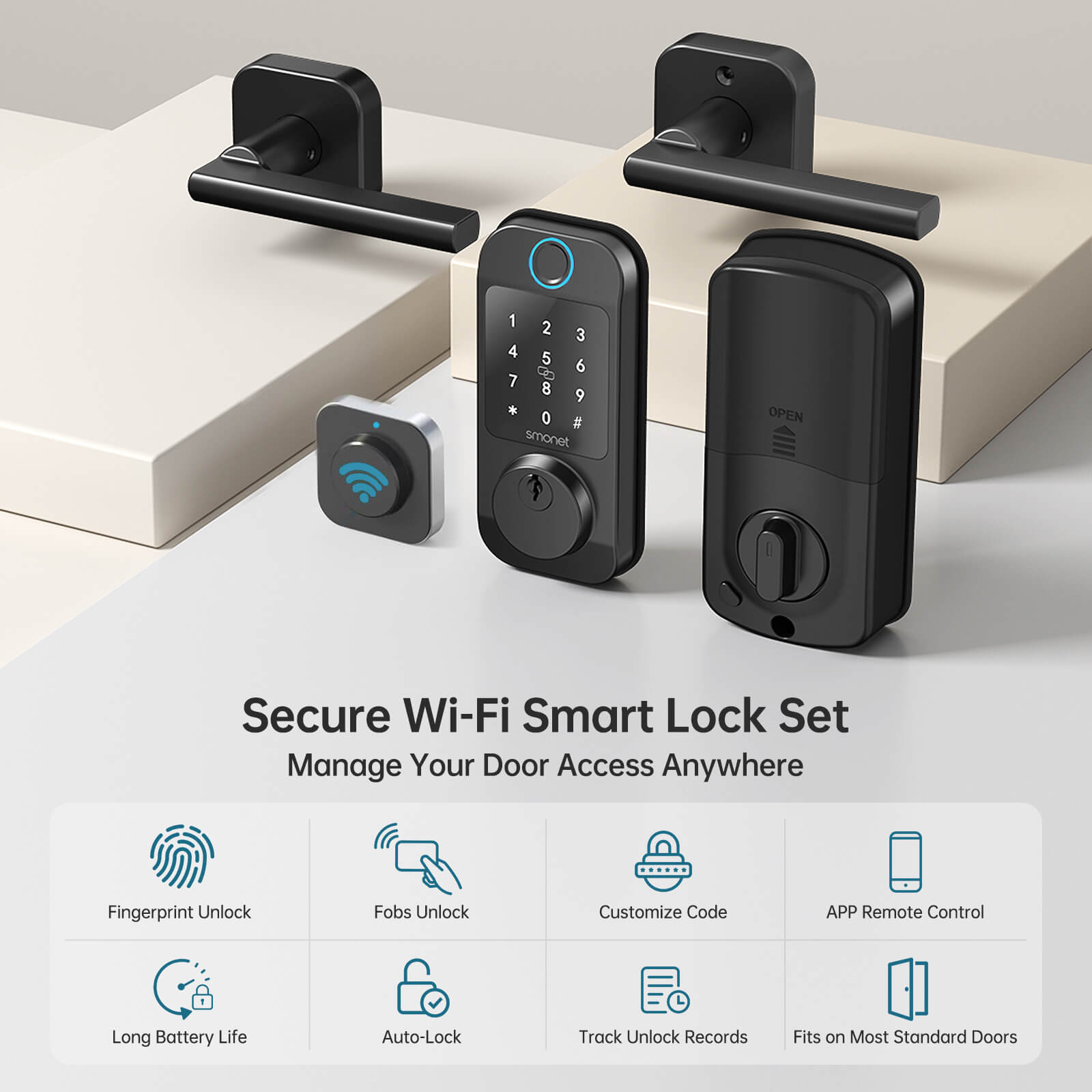 SMONET M6 Keyless Entry Door Lock Handleset