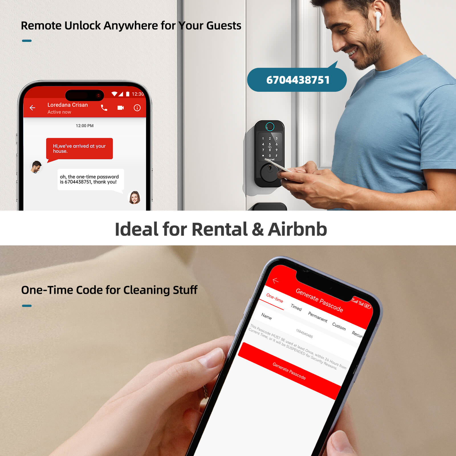 SMONET M6 WiFi Front Door Lock Set
