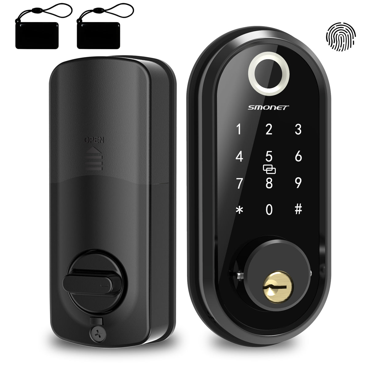Smart Lock Front Door - SMONET 7 In 1 Fingerprint Keyless Entry Door Lock Deadbo - Foto 9