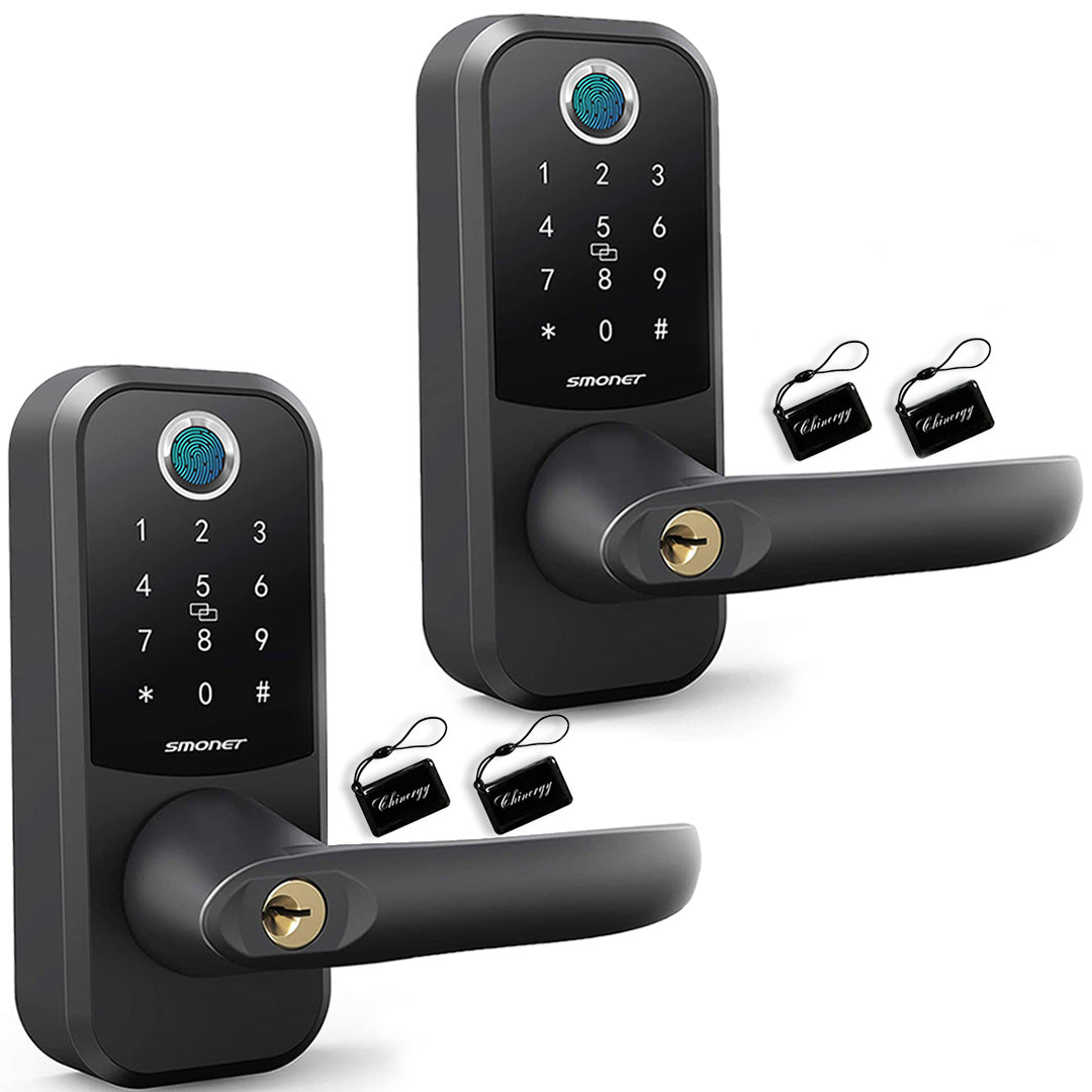 SMONET H1-BF Smart Lock With Handle Black 2 pieces