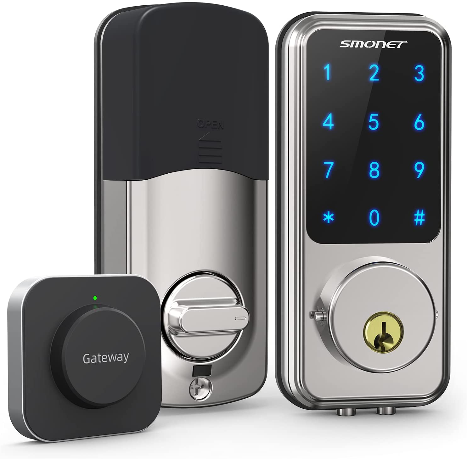 Smonet SMUS-MD Smart Lock Digital Door Lock & Wifi Gateway Silver Main Image