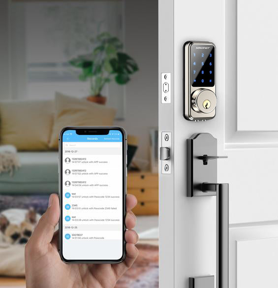 SMONET M1-B Smart Lock Silver APP operation record